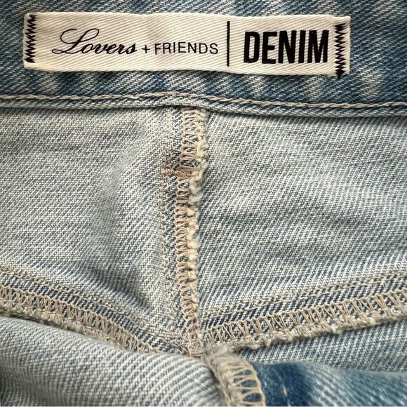 Lovers And Friends Denim Light Wash Distressed Skirt Size 28 - Picture 8 of 10